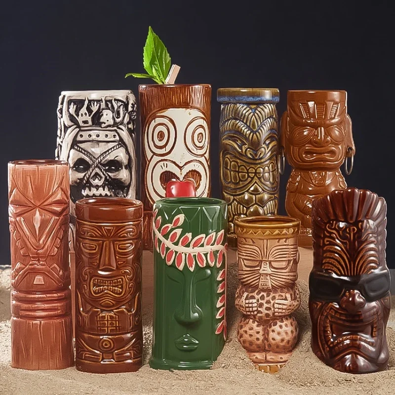 Wine Beer Cocktail - 60 Type Hawaiian Tiki Mug Ceramic