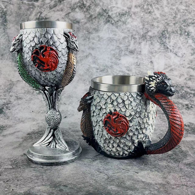 Wine Beer Coffee - Stainless Steel Resin Thrones Cups, Song