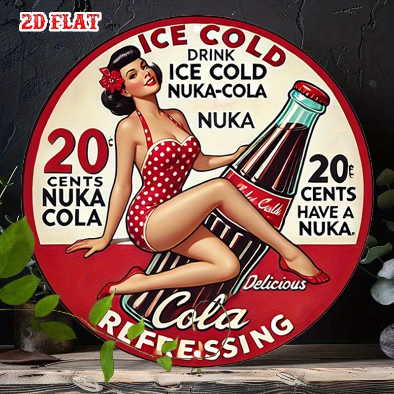 Wine Tag Label - 2D Flat, 1pc Retro Pin-Up 7.87x7.87