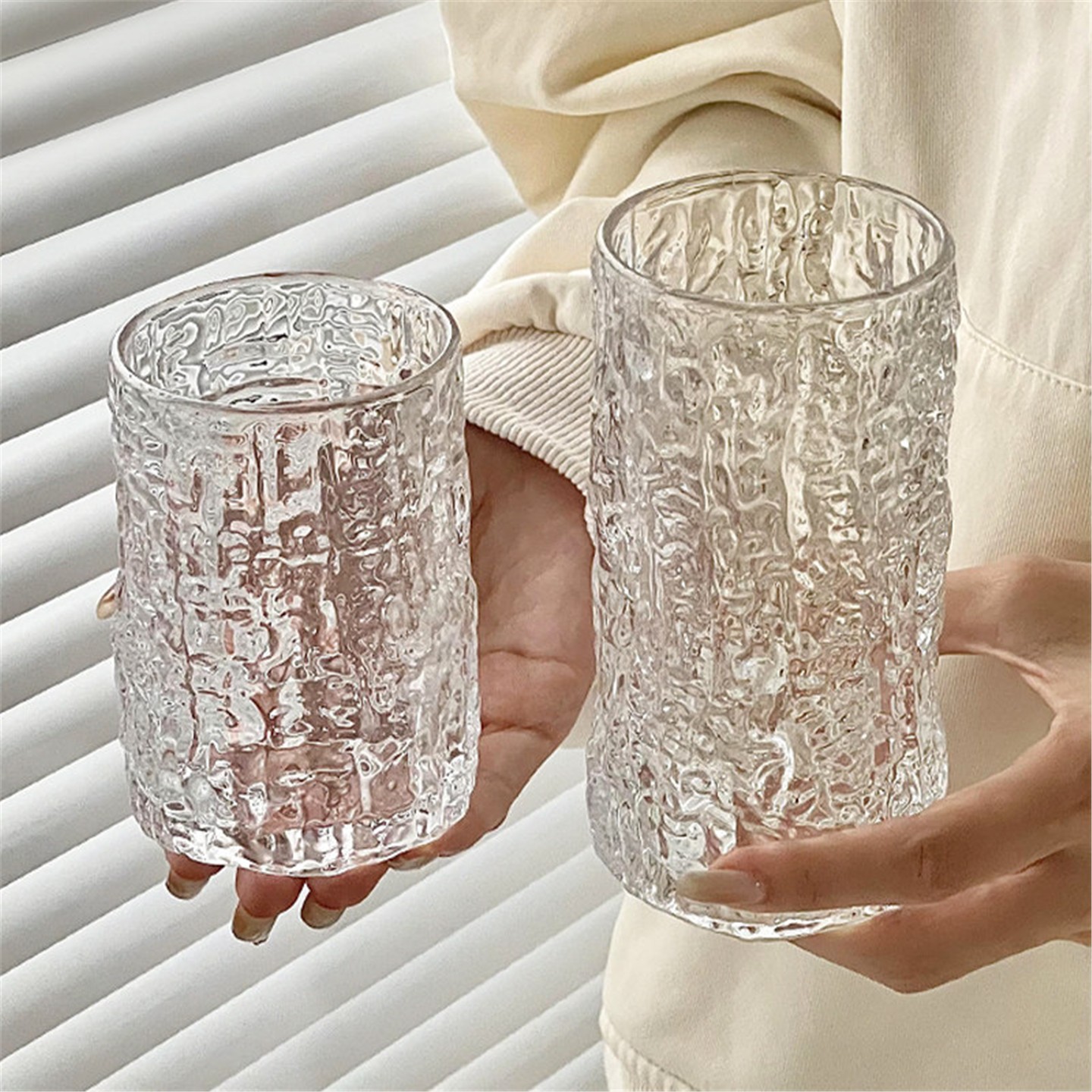Wine Beer Coffee - Women's Glass Beer Cup Rustic Treebark