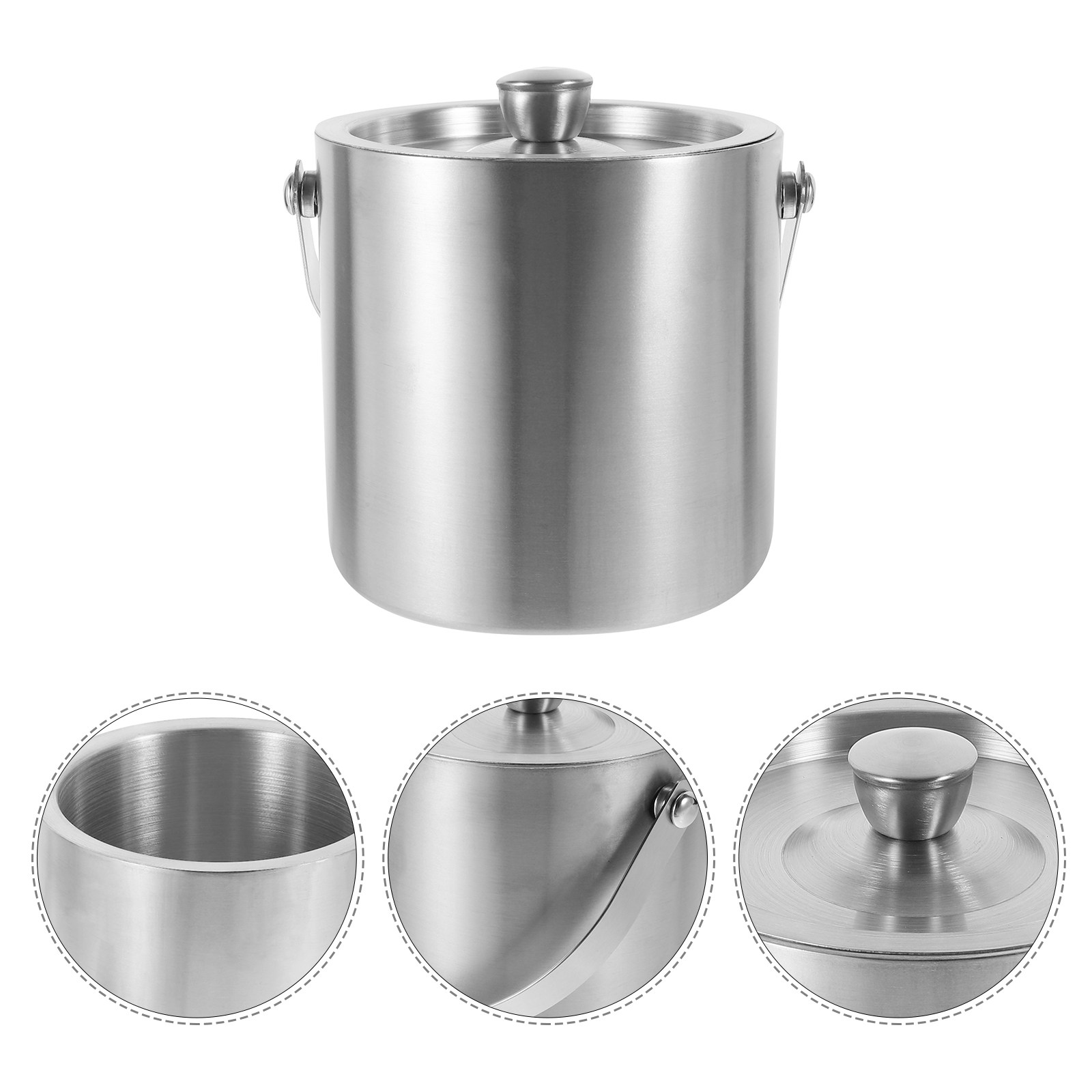 Wine Beer Cocktail - Stainless Steel Insulated Ice Bucket with