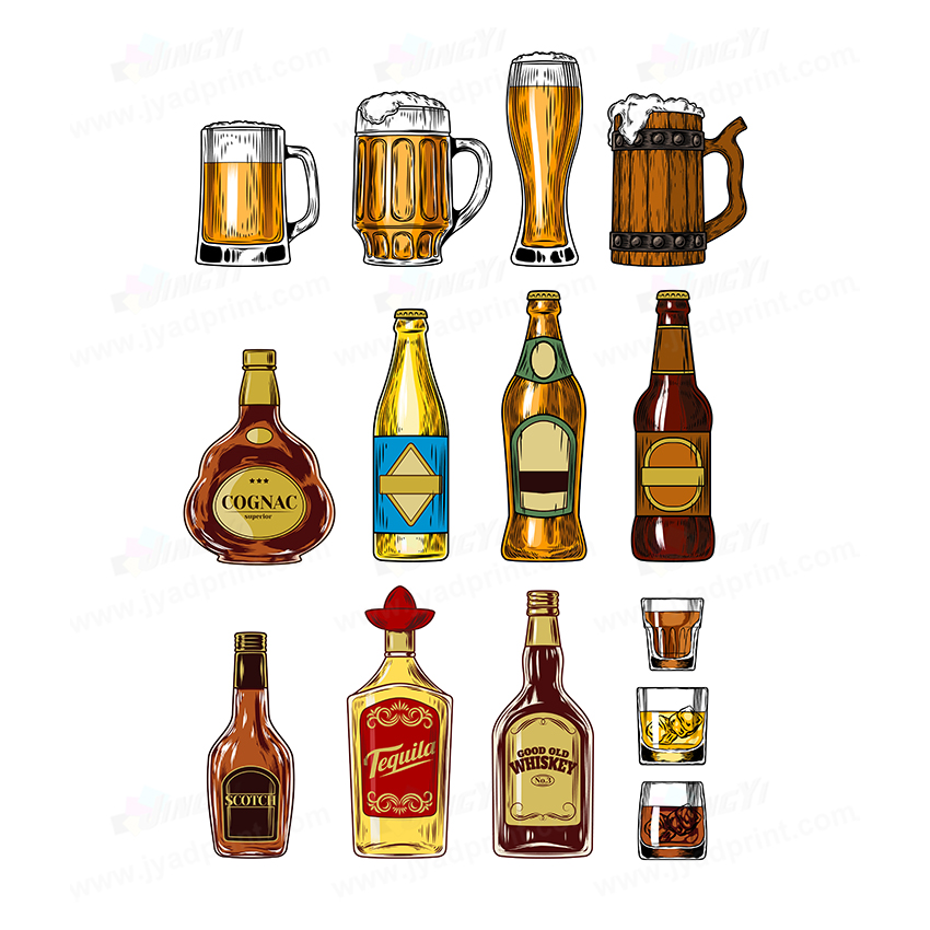 Wine Beer Photo - 12pcs/lot, Customized Wine bottle PVC Sign