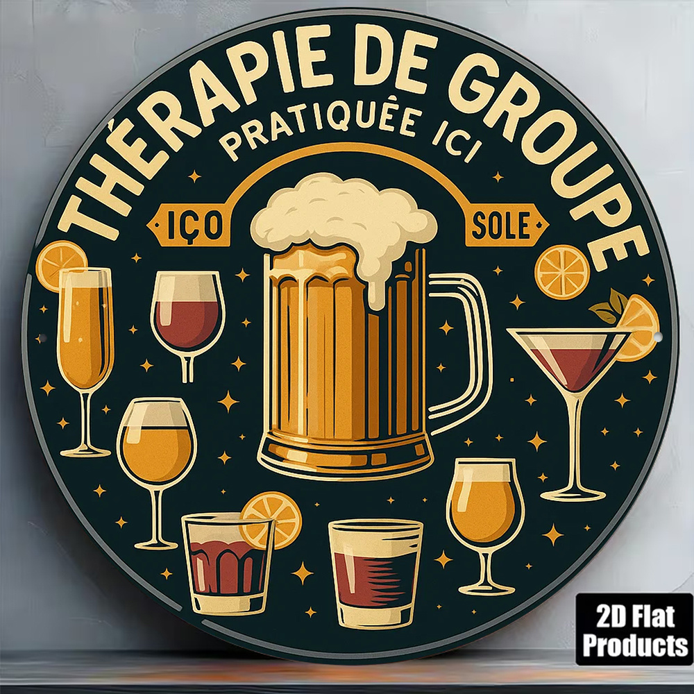 2D Flat Round Vintage Metal Ti - đánh giá và giá Beer And Wine Quote