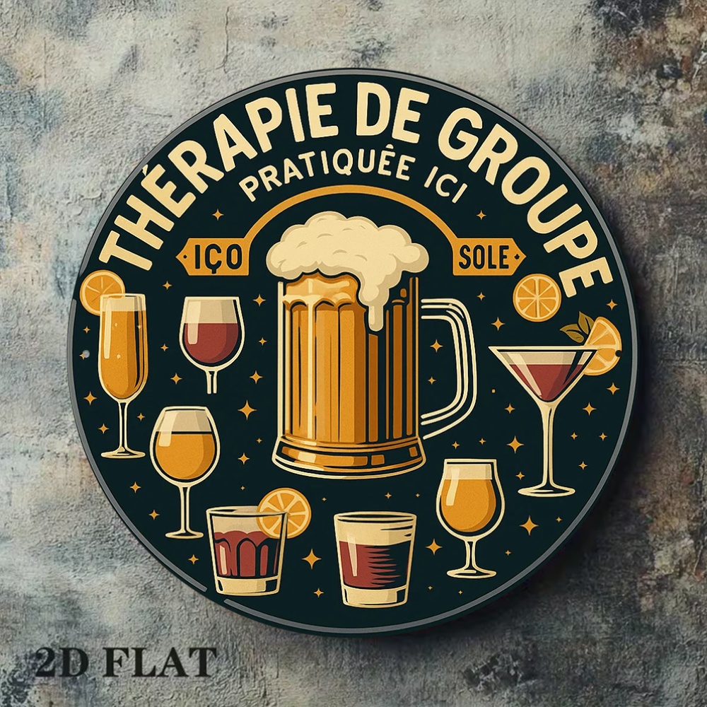 2D Flat Round Vintage Metal Ti - đánh giá và giá Beer And Wine Quote