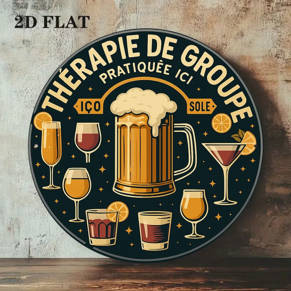 2D Flat Round Vintage Metal Ti - đánh giá và giá Beer And Wine Quote
