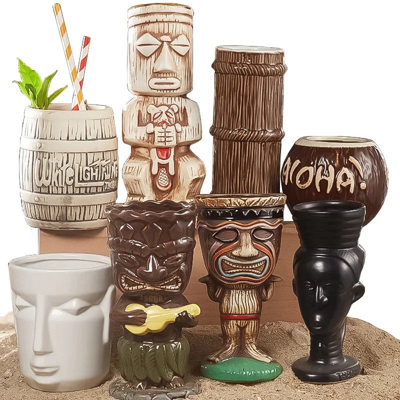 60 Type Hawaiian Tiki Mug Cera - đánh giá và giá Wine Beer Cocktail