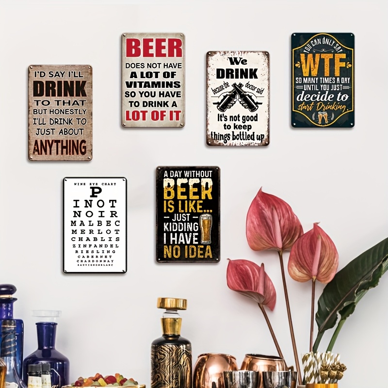 1Pc Vintage 2D Flat Funny Beer - đánh giá và giá Beer And Wine Quote