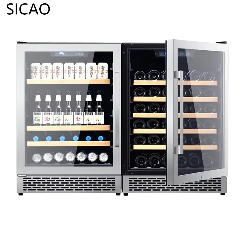 2 Door Wine Beer Fridge Glass  - đánh giá và giá Wine Beer Fridge Dual Zone