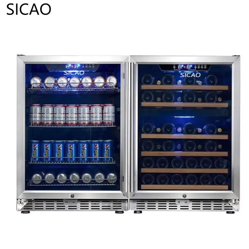 2 Door Wine Beer Fridge Glass  - đánh giá và giá Wine Beer Fridge Dual Zone