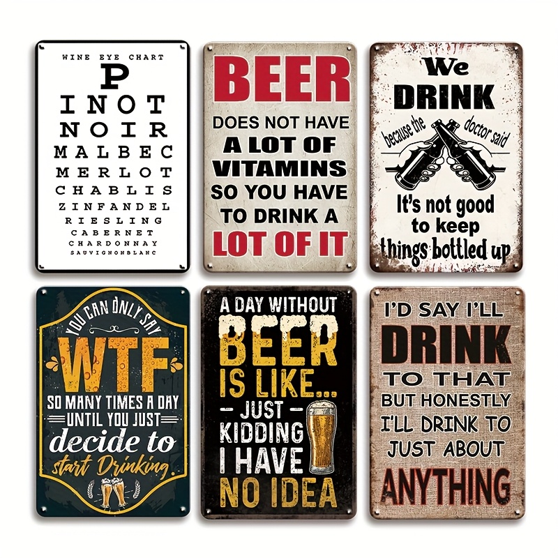 2026  Metal Tin Sign Funny Bee - đánh giá và giá Beer And Wine Quote