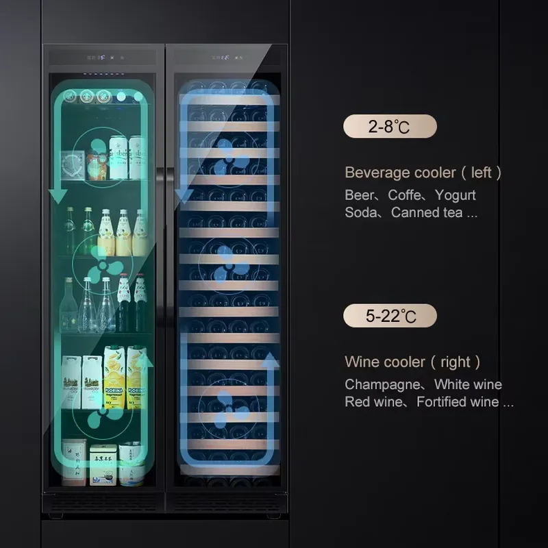 Built In Beverage Fridge Doubl - đánh giá và giá Wine Beer Fridge Dual Zone